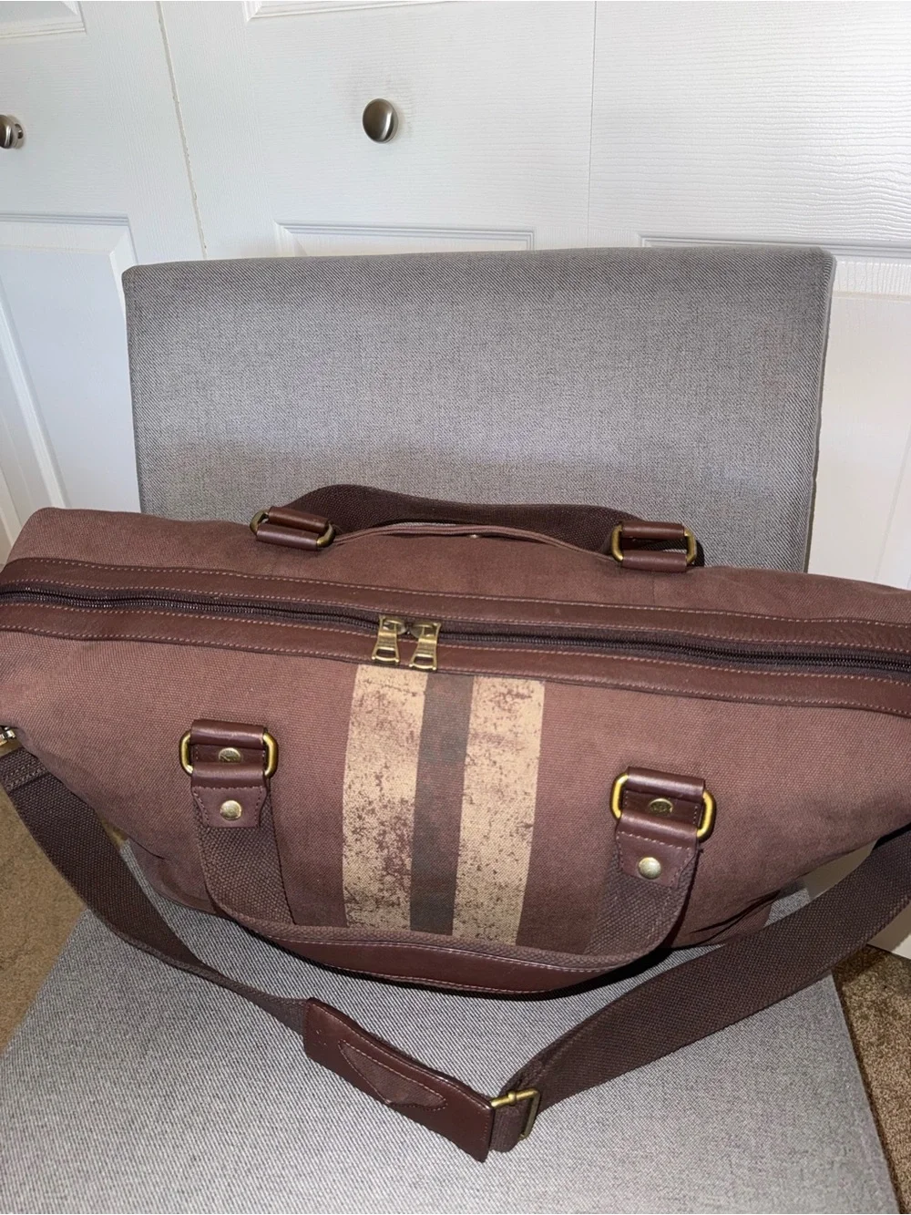 Banana Republic Canvas Weekender Duffel Bag - Brown